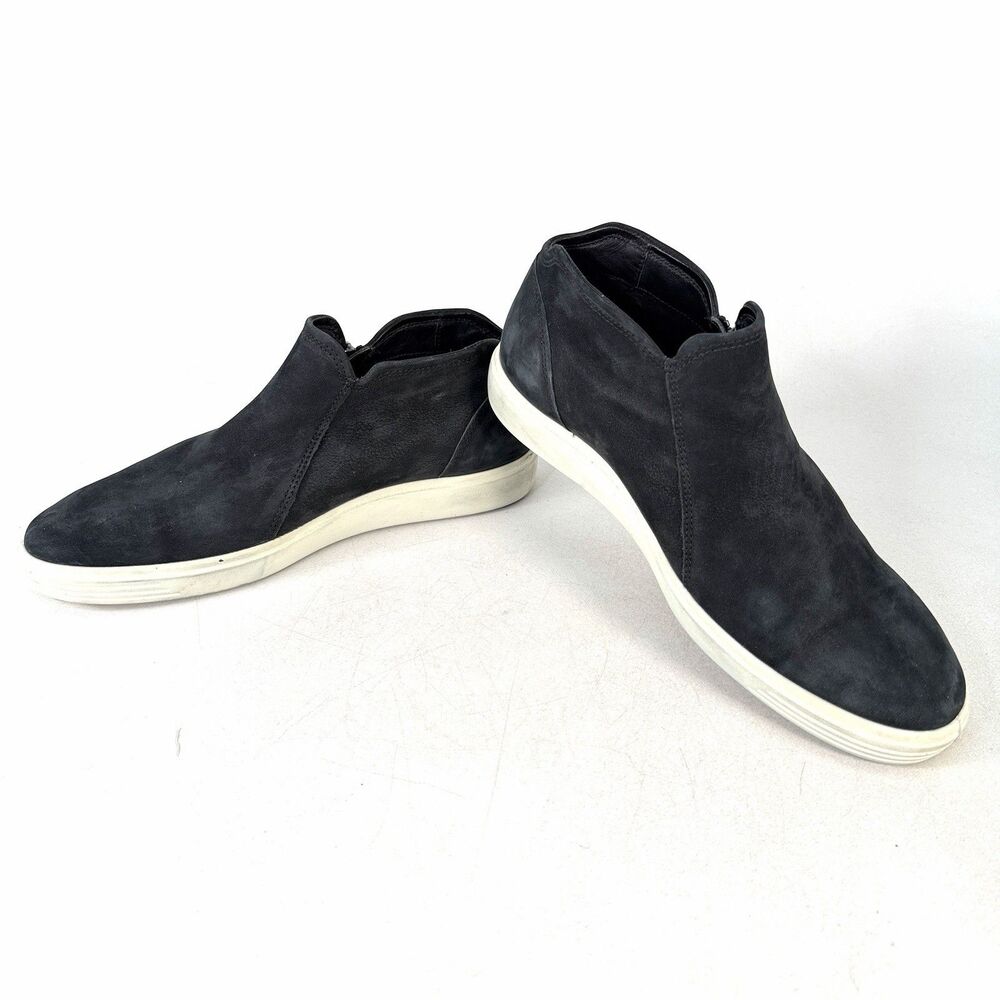 Ecco Boots Womens 41 Soft 7 Low Bootie Sneakers Black Comfort Casual Round Toe